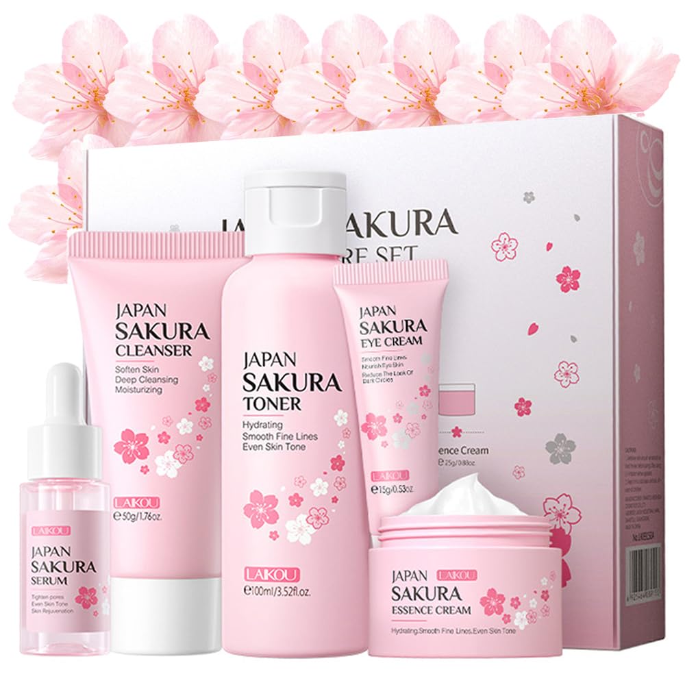 SAKURA スキンケアセット Amazon.com: Sakura Skincare Kit for Teenage Girls Women, 5Pcs Skin